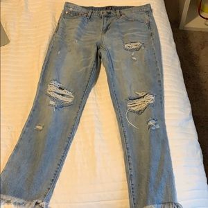 ripped GAP mom jeans
